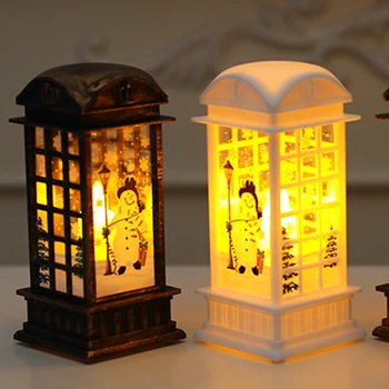 

Snowman/Santa Claus Christmas Candle Light Retro Decorative Lamp Night Light for Home Shop Festival Christmas Decorations Gifts