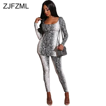 

Serpentine 2 Piece Set Fall Winter Clothes for Women Scoop Neck Full Sleeve Long T Shirt and Bodycon Trousers Sexy Club Outfits