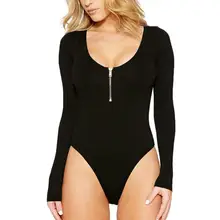 Long Sleeve Women Sexy Bodysuit Zipper Front Cut Autumn Winter Plus Size Female Warm Clothes Slim Fit Fashion Solid Body Suit Long Sleeve Women Sexy Bodysuit Zipper Front Cut Autumn Winter Plus Size Female Warm Clothes Slim Fit Fashion Solid Body Suit