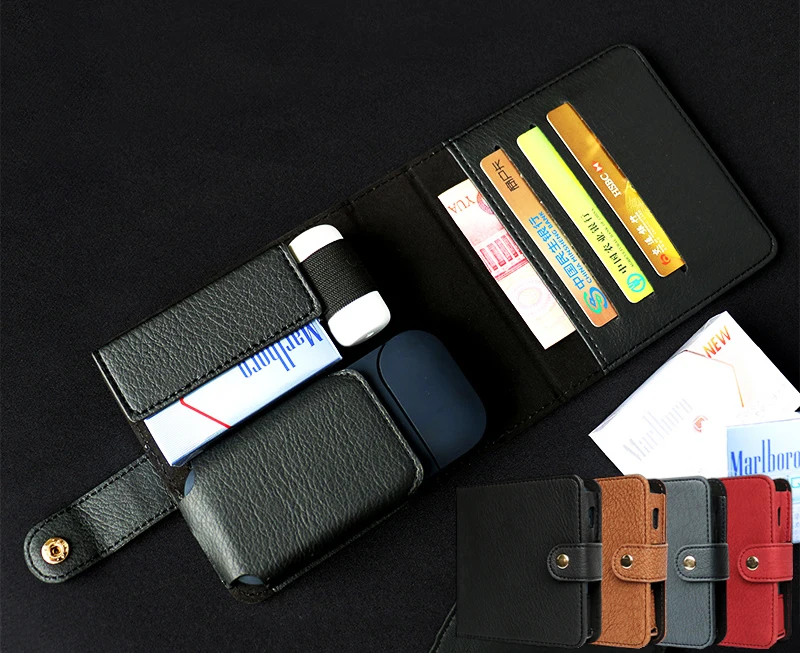 

Vintage IQOS 2.4 Plus Case Wallet PU Leather Skin 360 Full Cover for Japan Iqos 2. 4 Case Pocket Warehouse Storage Shell House