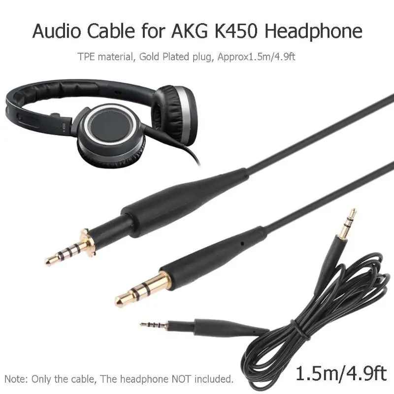 ALLOYSEED 150cm Audio Extension Cable 2.5mm Male to 3.5mm Converter Adapter For AKG K450 Q460 K480 K451 Headphone Headset | Электроника