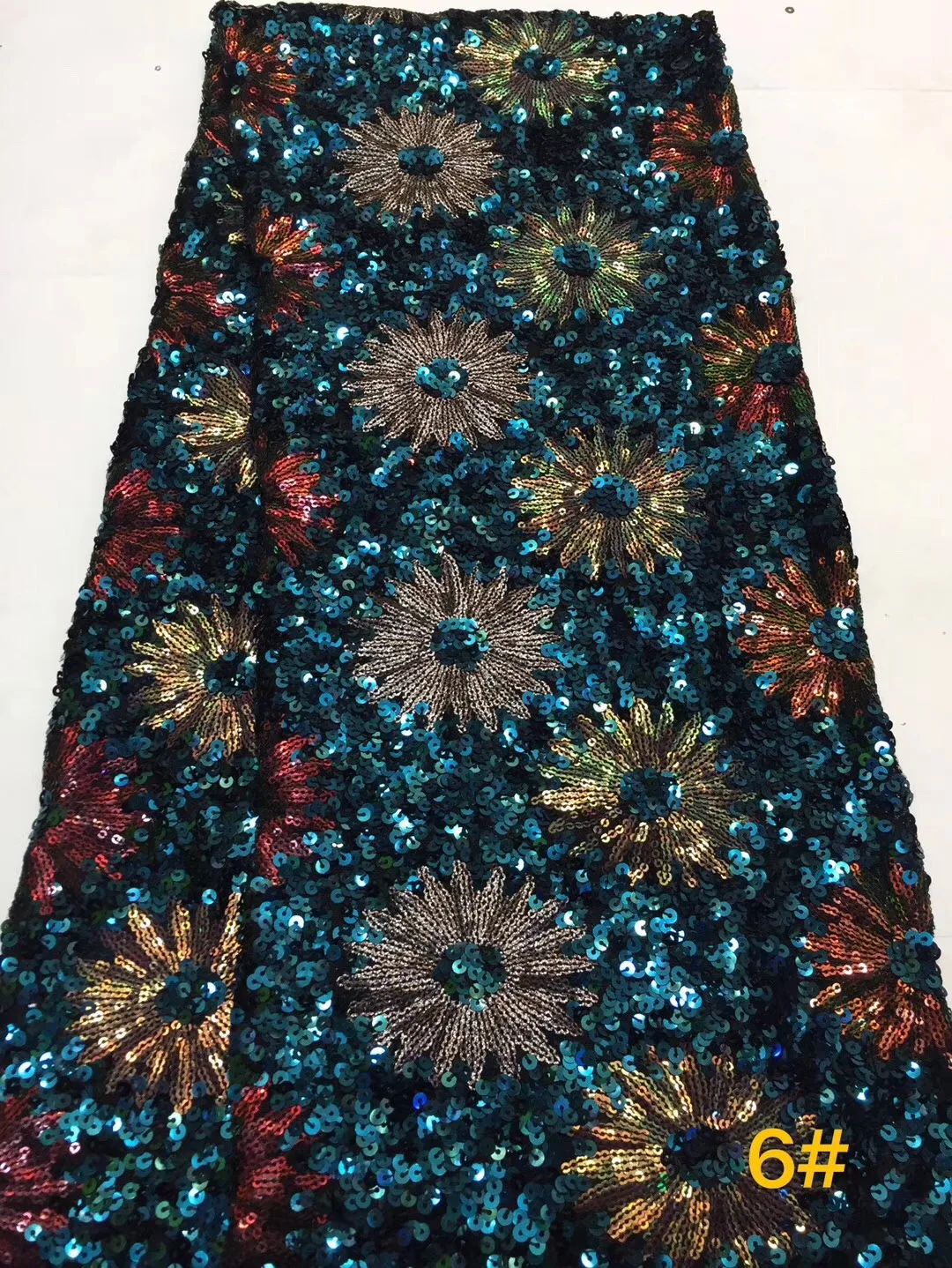 

African sequined lace fabric 2019 high quality lace, the latest sequined lace color fabric, popular wedding dress uniform ZX3341