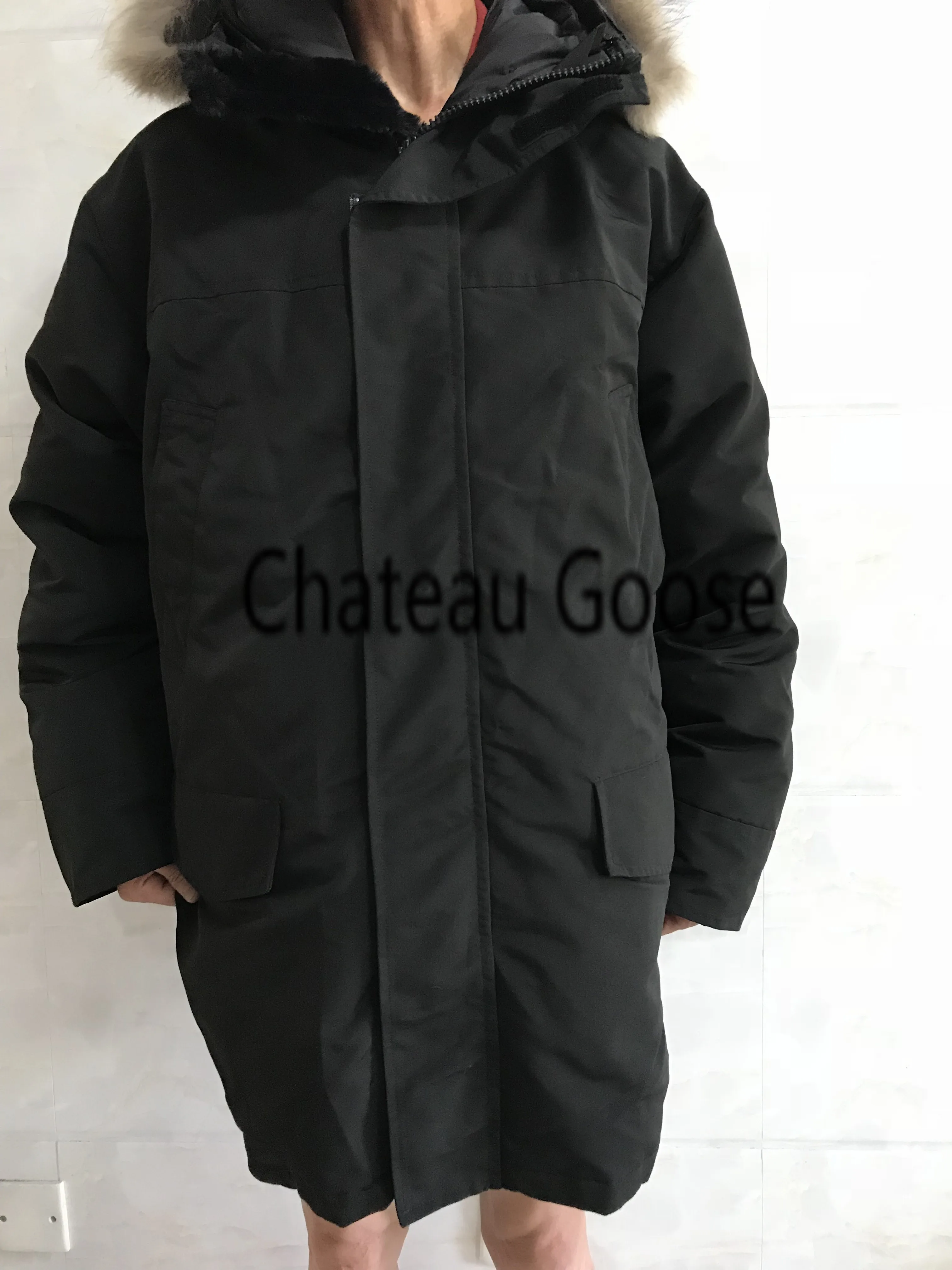 Chateau куртка на гусином пуху Мужская зимняя Fourrure мужская куртка-парка Jassen большой меховой с капюшоном Fourrure Manteau пуховик пальто Hiver Doudoune