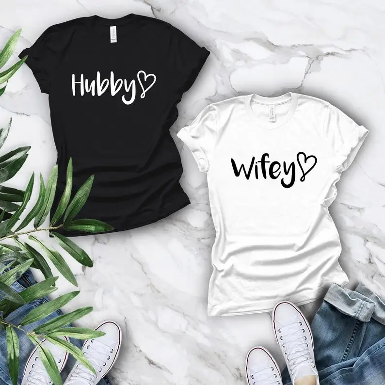 Новое поступление футболки Sugarbaby Wifey-Hubby рубашка для семьи свадебного подарка