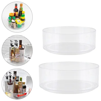 

1pc Multifunction Rotatory Desktop Storage Box Seasoning Container (Transparent)