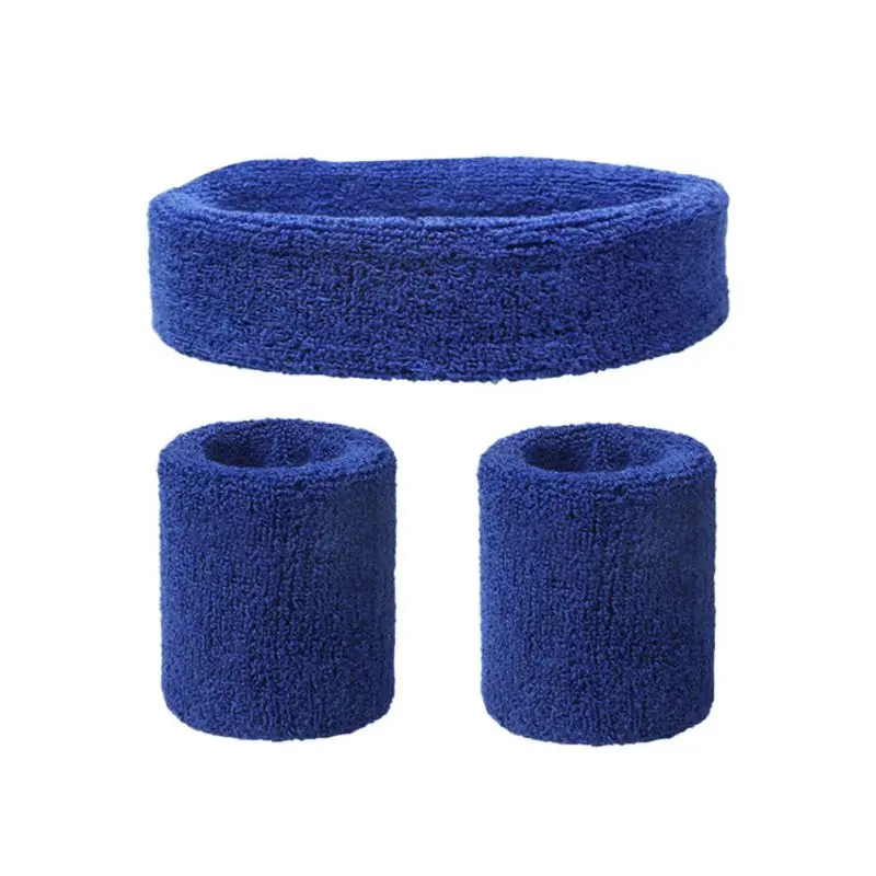 

Hot 1 Set Wristband Headband Set Sports Fitness Breathable Sweatband Protective Wristband Set for Yoga Volleyball Basketball