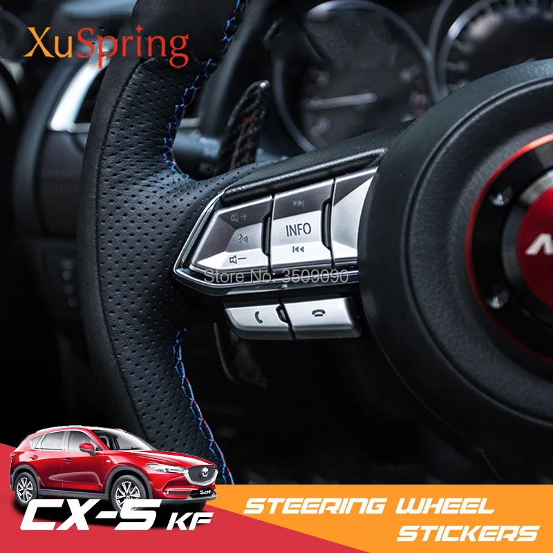 For Mazda CX-5 CX5 KF Car Steering Wheel Adjust Bottom Cover Stickers Garnish Strips Styling Accessories