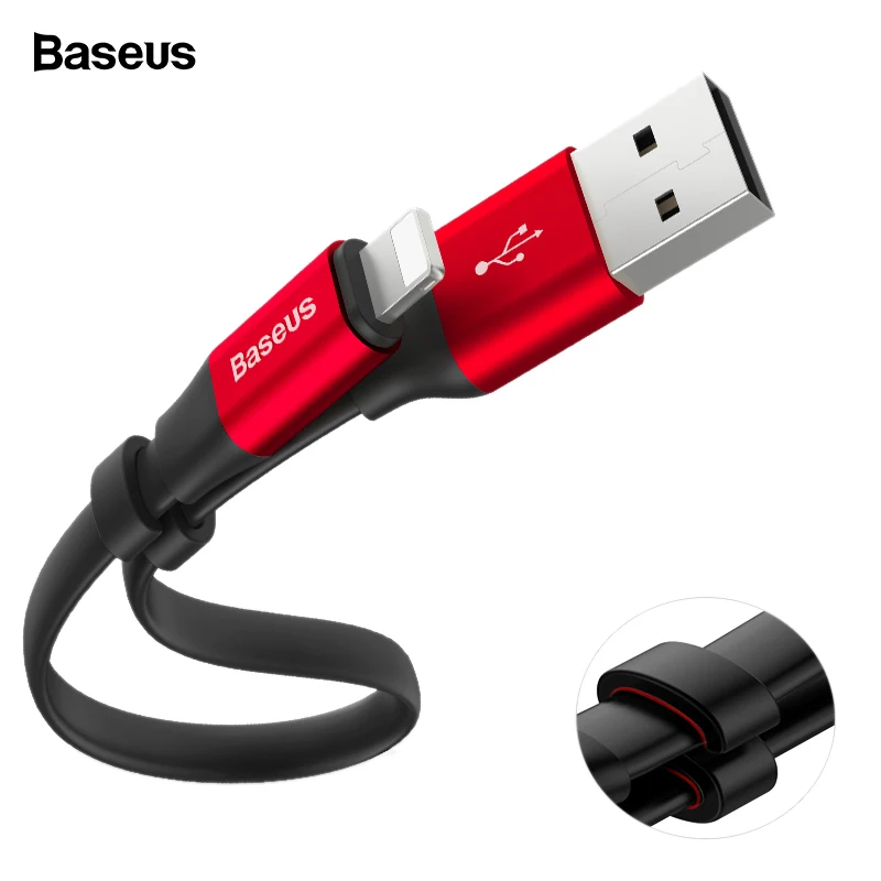 Baseus Портативный USB кабель для iPhone 11 Pro Max XS Max XR X 8 7 6 6s Plus 5 se Быстрая зарядка данных зарядное устройство провод кабель для телефона