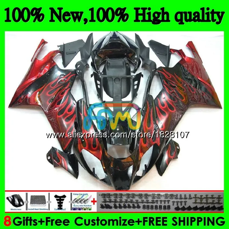 RSV1000R для Aprilia RSV1000 R Mille 03 04 05 06 55BS. 13 RSV1000RR РСВ Красный Пламя 1000 R RR 1000R 2003 2004 2005 2006 обтекатель