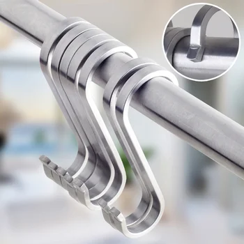 

2 Pcs S-shaped hook stainless steel wire buckle on tool utensils hanger kitchen household hanger J99Store