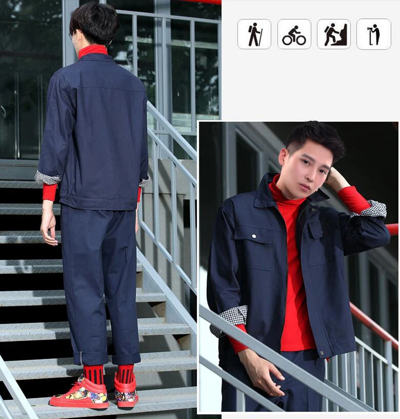 New Working Clothes Set Men Women Reflective Jacket+Pants Autumn winter Machine Repair Welder Workshop Overalls Working Uniforms