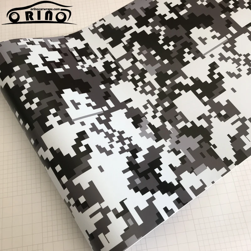Цифровая камуфляжная виниловая черная белая серая Автомобильная лодка