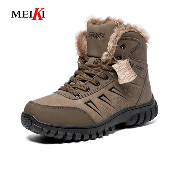 

MEIKI 2019 New Autumn Winter Boots Men Suede Leather Unisex Fashion Snow boots Male Work Shoes Lover Martin Boot Large Plus size
