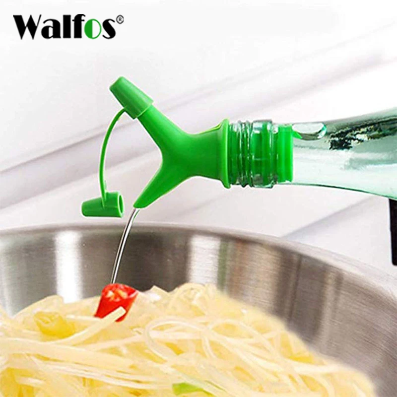 WALFOS Plastic Oil Bottle Mouth Stopper Sauce Bottles Nozzle Caps Wine Stopper Double Oil Bottle Mouth