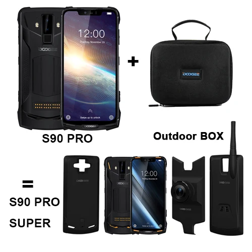 super vision Doogee S90 Pro модульный прочный мобильный телефон IP68 Helio P70 6,1" дисплей Восьмиядерный 6 ГБ 128 ГБ 16MP+ 8MP Android 9 12V2A смартфон - Color: super vision