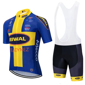 

2020 Blue RIWAL cycling team jersey 20D bike shortsRopa Ciclismo mens mtb summer quick dry PRO bicycle Maillot Pants clothing