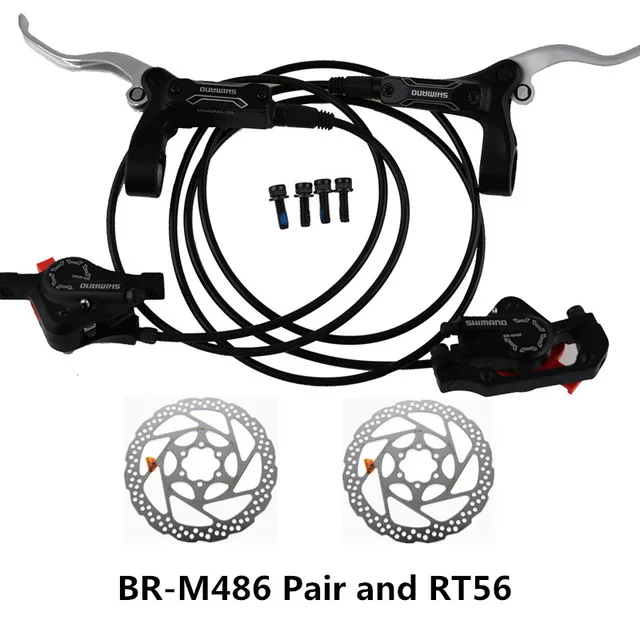BR-M486 and RT56 SHIMANO BR-M486 RT56/G3 горный велосипед тормозной масляный дисковый тормоз Гидравлический тормоз super M447 черный 800 мм-1300 мм - Цвет: BR-M486 and RT56