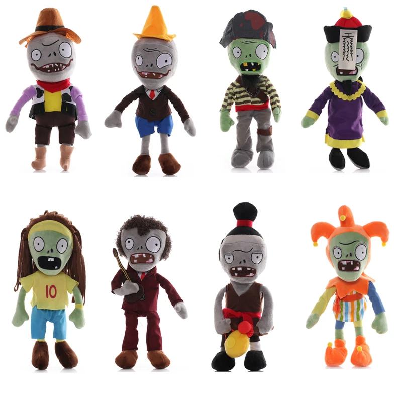 Muñecos de peluche de Plants vs Zombies para niños, muñecos de 30cm de PVZ,  cabeza de Jester MJ, sombreros de felpa suave, regalo para niños, 8  unids/lote|Peluches y muñecos de peluche| -