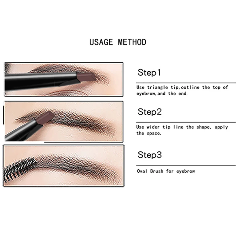EyebrowNew карандаш Краски двойной головкой длительный брови Ручка инструмент для макияжа Водонепроницаемый с защитой от пота инструмент для макияжа глаз Косметика для бровей