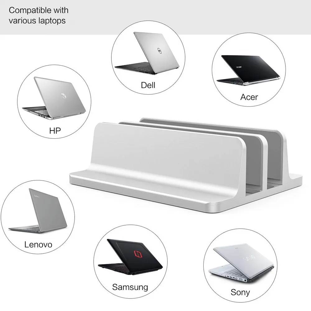 Double storage vertical notebook books computer aluminum bracket base desktop double card cooling storage bracket (16)
