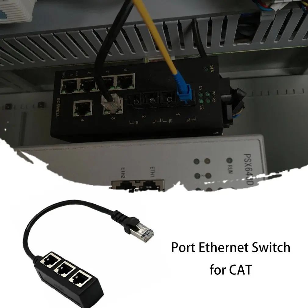 Изысканный дизайн прочный 1-3 порта Ethernet коммутатор RJ45 Y сплиттер Кабель-адаптер для CAT 5/CAT 6 LAN