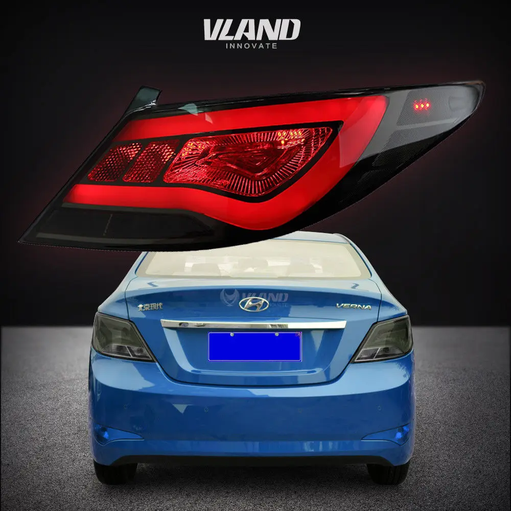 Задний фонарь с красными линзами для Hyundai Accent Solaris Verna 2010 2013 светодиодный дымчатый