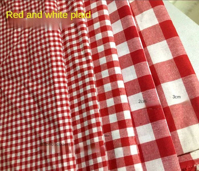 tecido de xadrez de algodão pelo medidor para costurar camisas vestidos de roupa toalha de mesa casacos preto branco vermelho macio respirável confortável