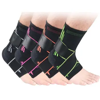 Elastische Bescherming Voor Outdoor Sport Fitness1pc Sport Ankle Brace Protector Siliconen Compressie Voeten Ondersteuning Wrap Bandage