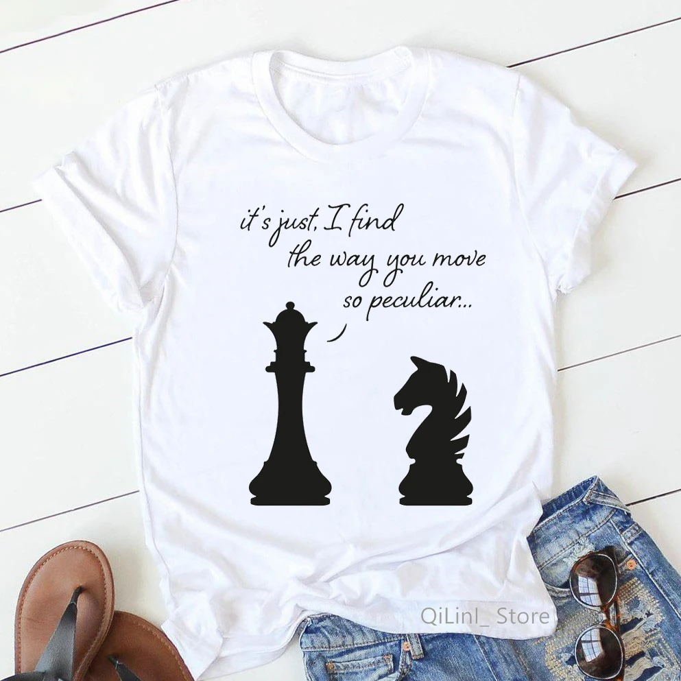 Novelty design Dancing Chess Print funny t shirts women streetwear chess lover friends birthday gift Personalized punk tshirt cheap graphic tees Tees