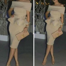 Коктейльные платья шампанское Дубай дешевые вечерние платья арабские женщины с открытыми плечами прямые короткие платья для выпускного вечера на Среднем Востоке