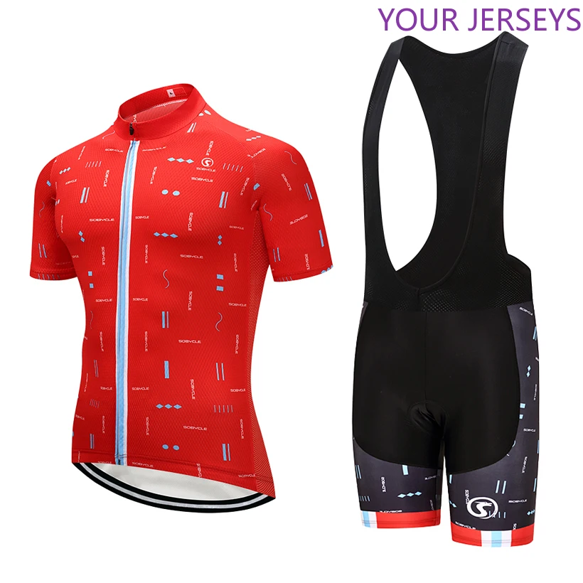 

2020 Original RED Sobycle Cycling Wear Bike Jersey Ropa Ciclismo Quick Dry Mens Bicycle Clothing Short Sleeves Cycling Jersey