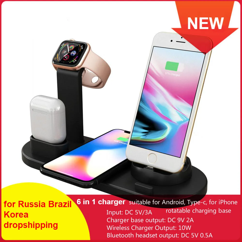 Скидка 3 в 1 Беспроводное зарядное устройство 15 Вт док станция для Apple Watch iphone подставка для iphone X XS быстрое зарядное устройство для Airpods зарядная стан...