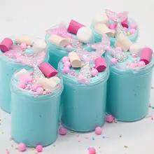 Антистресс DIY хвост русалки искусственный жемчуг цветной Лизун пушистая глина наполнитель прозрачная слизь коробка игрушки для детей детская игрушка