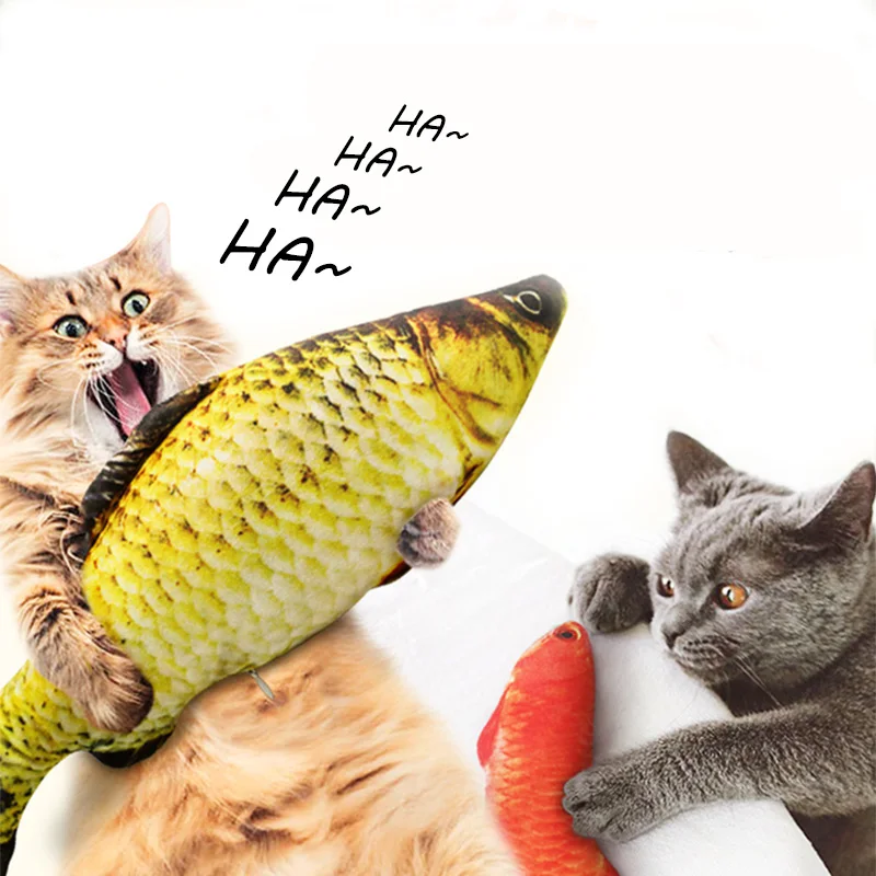 Plush 3D fish-shaped cat toy interactive and interesting simulation fish catnip toy pet supplies