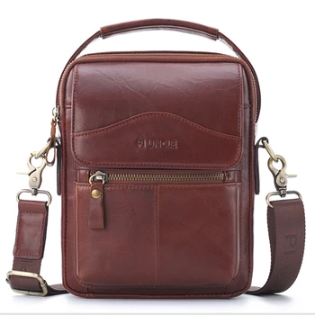 

Genuine Leather Shoulder Messenger Male Bags Multi-Purpose Business Oil Wax Cowhide Men Crossbody Tote Briefcase Bag Handbag New