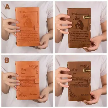 

55Vintage Leather Back Sketch Book Handmade Journal Notebook To My Son Diary Hand Account For School Stationery&Traveler