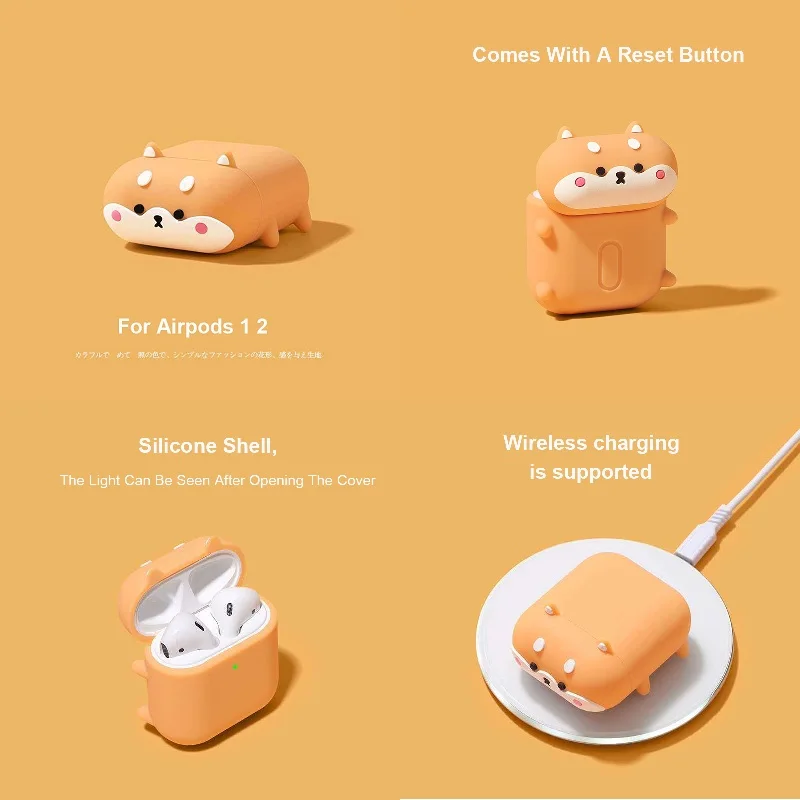 

Cute Corgi Cover For Airpods 1 2 Pro 3 Case Earphone Silicone Bluetooth Wireless Protective Case For AirPods Cute Dog