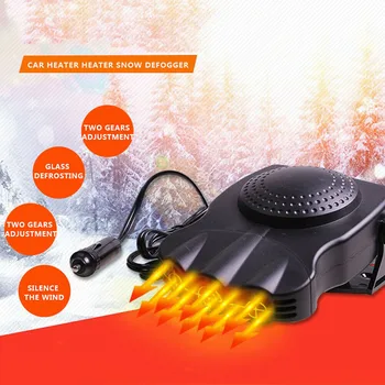 

Winter Car Heater 12V/24V Electric Heater Auto Heating Demister 3 Holes Powerful Fan Heater Car Window Mist Remover Defroster