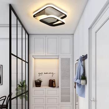 

Modern LED Chandelier Black White Frame Chandelier Lighting Bedroom Porch Corridor Balcony Nordic Chandelier Lighting Room Light