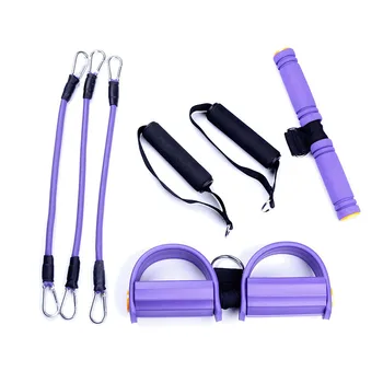 

Random Color Resistance Bands with Footrest and Handle Set for Weight Loss Fitness