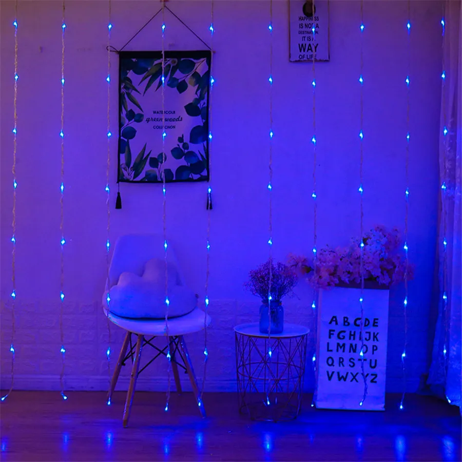 Blue Thrisdar, 3X2 м, 3X 3M, 3X6 м, поток воды, водопад, сказочный светильник, на Рождество, свадьбу, вечеринку, фон, снегопад, окно, занавеска, сосулька, светильник - Испускаемый цвет: Blue