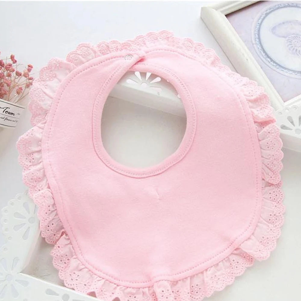 

Cute Baby bibs Double Lace Buckle Bibs Saliva Towel Rice Pocket Infant Princess Bibs for Infant Saliva Towels