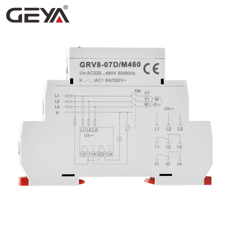 GEYA GRV8-07 Мощность напряжения тока автомат защити цепи 3 фазы Напряжение монитор чередования фаз Управление реле