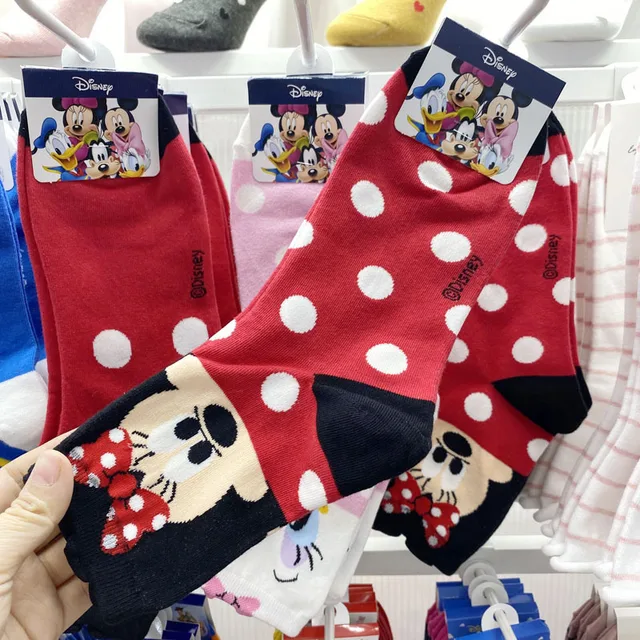 Disney 1pair Mickey Lion King Simba/Wild Boar/Aladdin Lamp God/Dumbo Socks Harajuku cartoon Print Funny sock Adult short Sock Color9