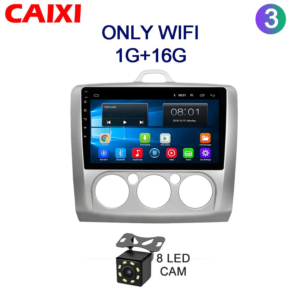 Cx-FS-CAM CAIXI для FordFocus 2 Mk 2 2004-2011 Автомобильный Радио Мультимедиа Видео плеер навигация gps автомобильный Android 8.1GO 2 din dvd-плеер - Цвет: Cx-FS-CAM