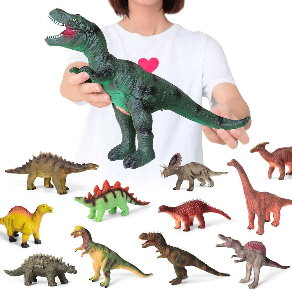 

Children Soft Silcone Dinosaur Toy Large Size Cotton Filled with Sound-Washing Garage Kit Decoration Model