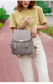 

2020 new fashion large capacity backpack casual ladies backpack anti-theft backpack solid color backpack