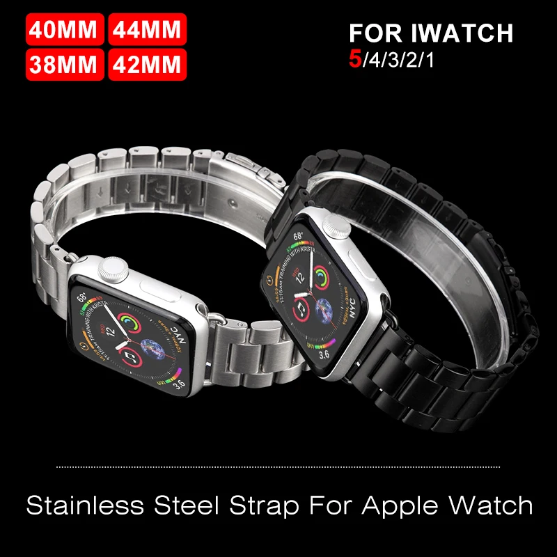 

Stainless Steel Bracelet Strap For Apple Watch 5 4 3 2 1 Metal Replacement Watchband Strap 42mm 44mm For iWatch Series Watchband