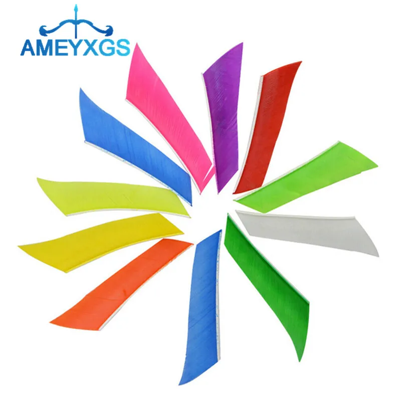

50pcs 3" Archery Arrow Feather Fletches Turkey Natural Fletching DIY Tools Left Wings For Outdoor Hunting Shooting Accessories