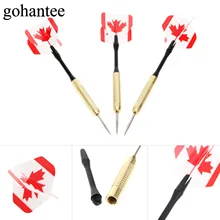 Gotantee 3 шт./компл. 16g Сталь острые наконечники для игры в дартс, Copperize ствола и Пластик большое нить валы& хорошее канадского флага рисунка Перелёты